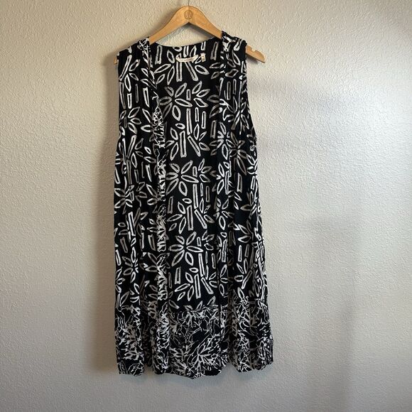 Soft Surroundings Les Bois Topper Duster Cardigan Womens XLP Black Floral Boho - Picture 3 of 8